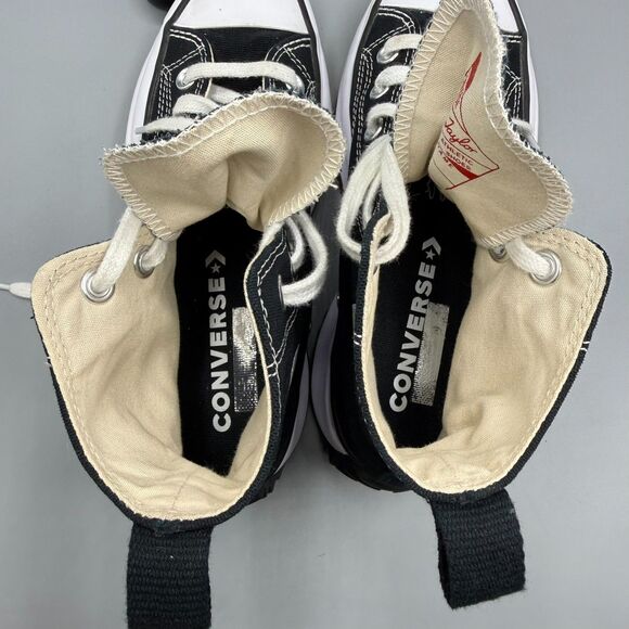 Converse High Top Shoes Run Star Hike Black White Gum Platform Womens Size 6 - Picture 11 of 12